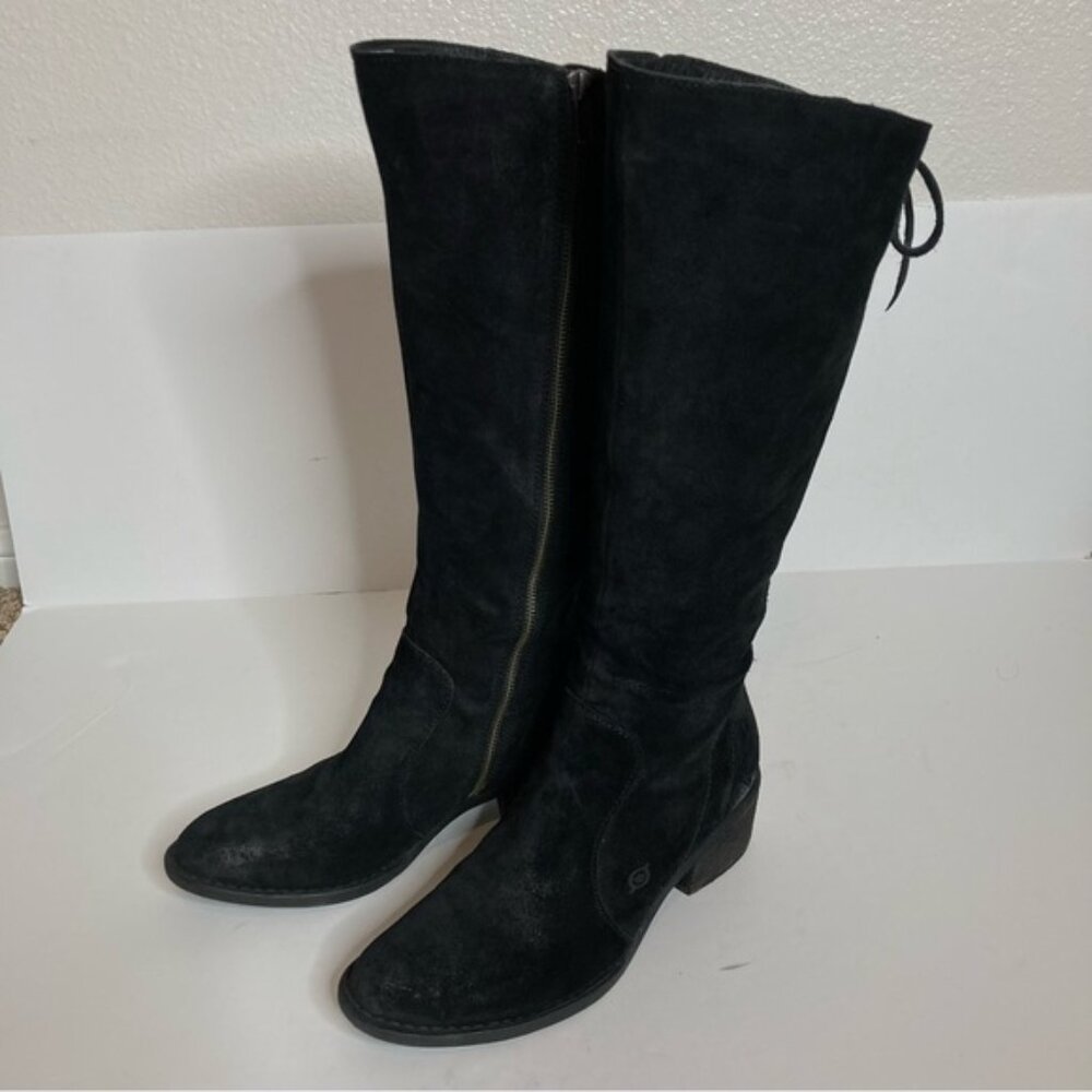 Born Cotto Suede Leather Knee High Tall Boots 10 - Picture 3 of 15